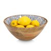 Schale Mangoholz blau 30 x 12 x 30 cm