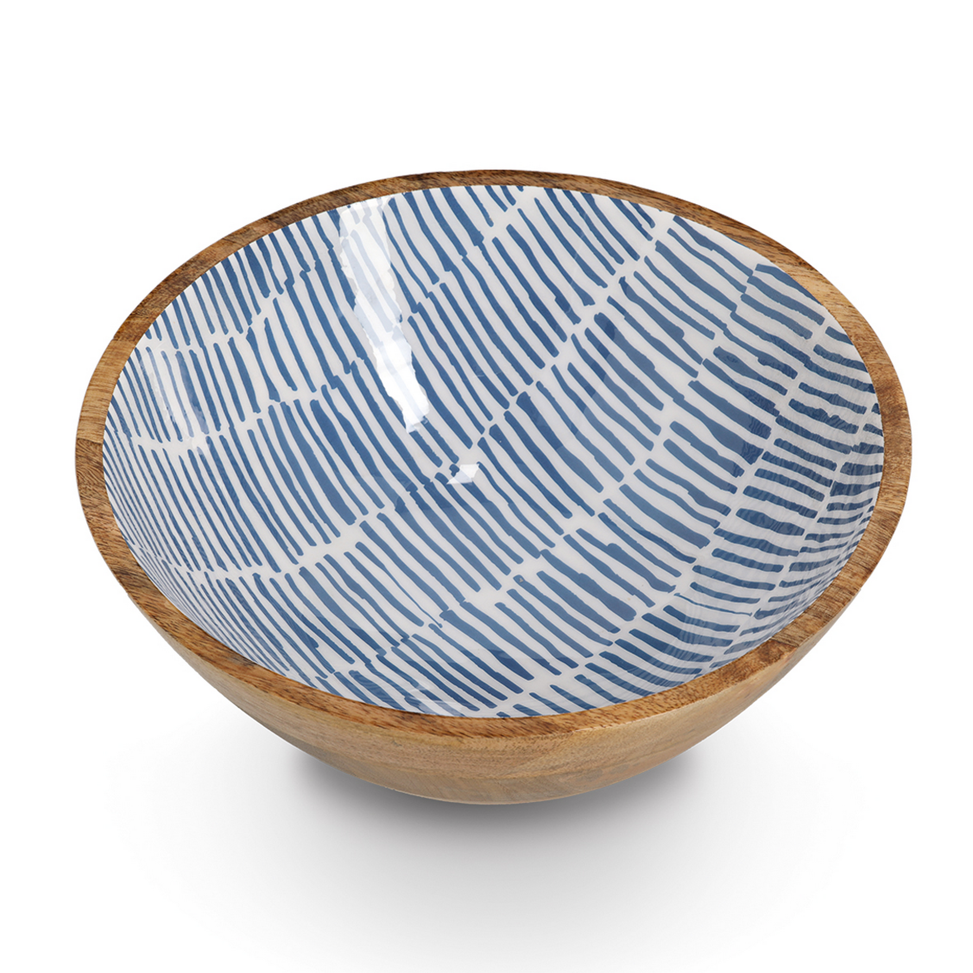 Schale Mangoholz blau 30 x 12 x 30 cm