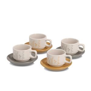 Espresso-Set 'Flowers' Steingut 8-teilig 1,1 x 4,6 x 1,1 cm