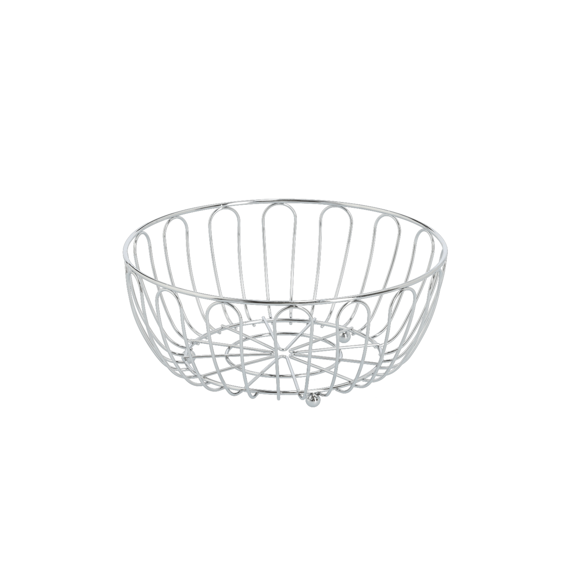 Obstkorb Metall verchromt 28,5 x 12 x 28,5 cm