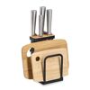 Messerblock mit Brettchenständer Metall/Bambus 12 x 22 x 14 cm