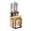 Messerblock mit Brettchenständer Metall/Bambus 12 x 22 x 14 cm