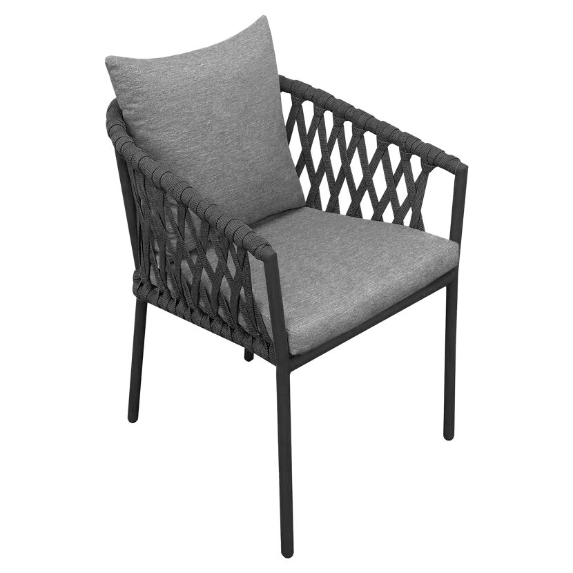 Gartensessel 'Bari' anthrazit/grau 59 x 79,5 x 66 cm