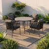 Gartenmöbel-Set 'Bari' anthrazit/grau auf gepflasterter Terrasse.