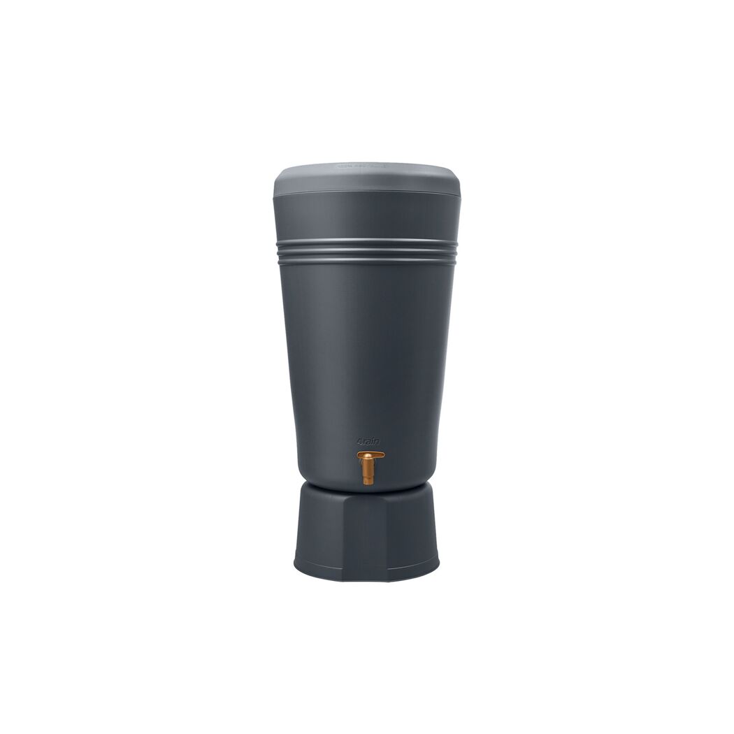 Regentonne 2in1 'Azura' graphite grey 120 l inklusive Pflanzschale und Unterstand