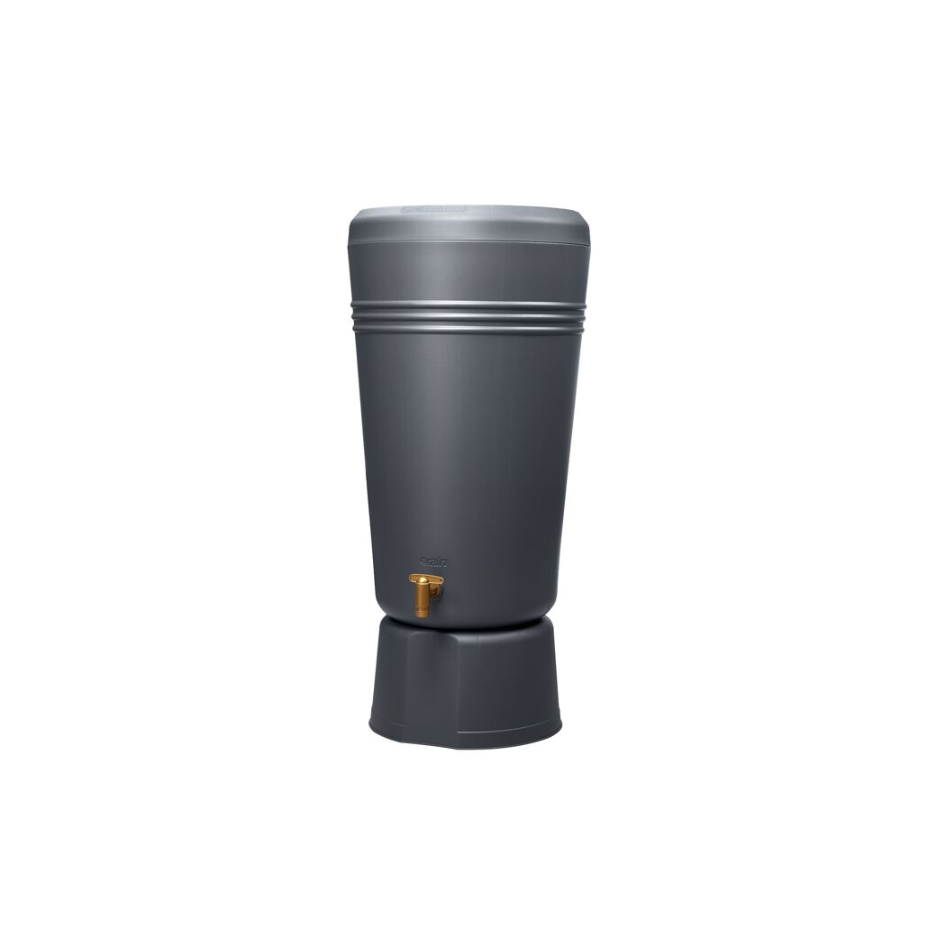 Regentonne 2in1 'Azura' graphite grey 120 l inklusive Pflanzschale und Unterstand