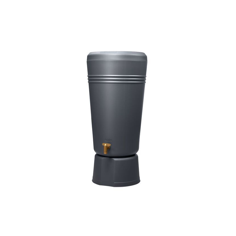 Regentonne 2in1 'Azura' graphite grey 120 l inklusive Pflanzschale und Unterstand