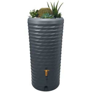 Regentonne 2in1 'Jolie' graphite grey 230 l inklusive Pflanzschale