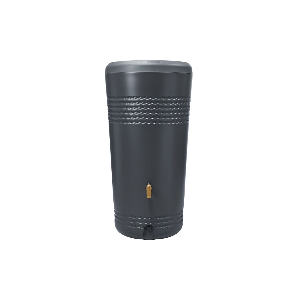 Regentonne 2in1 'Milo' graphite grey 230 l inklusive Pflanzschale