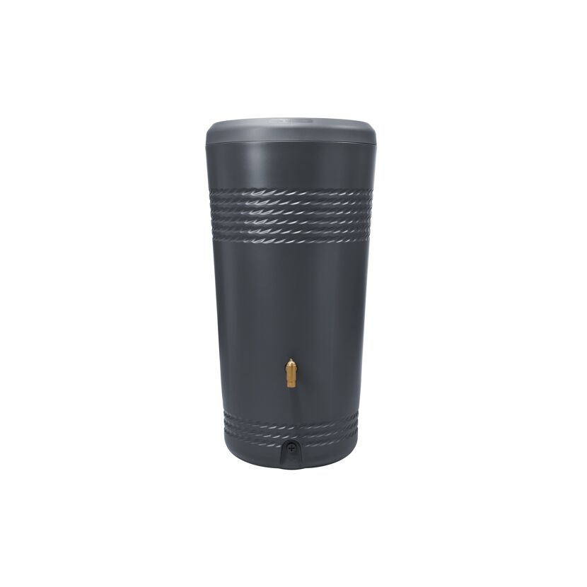 Regentonne 2in1 'Milo' graphite grey 230 l inklusive Pflanzschale