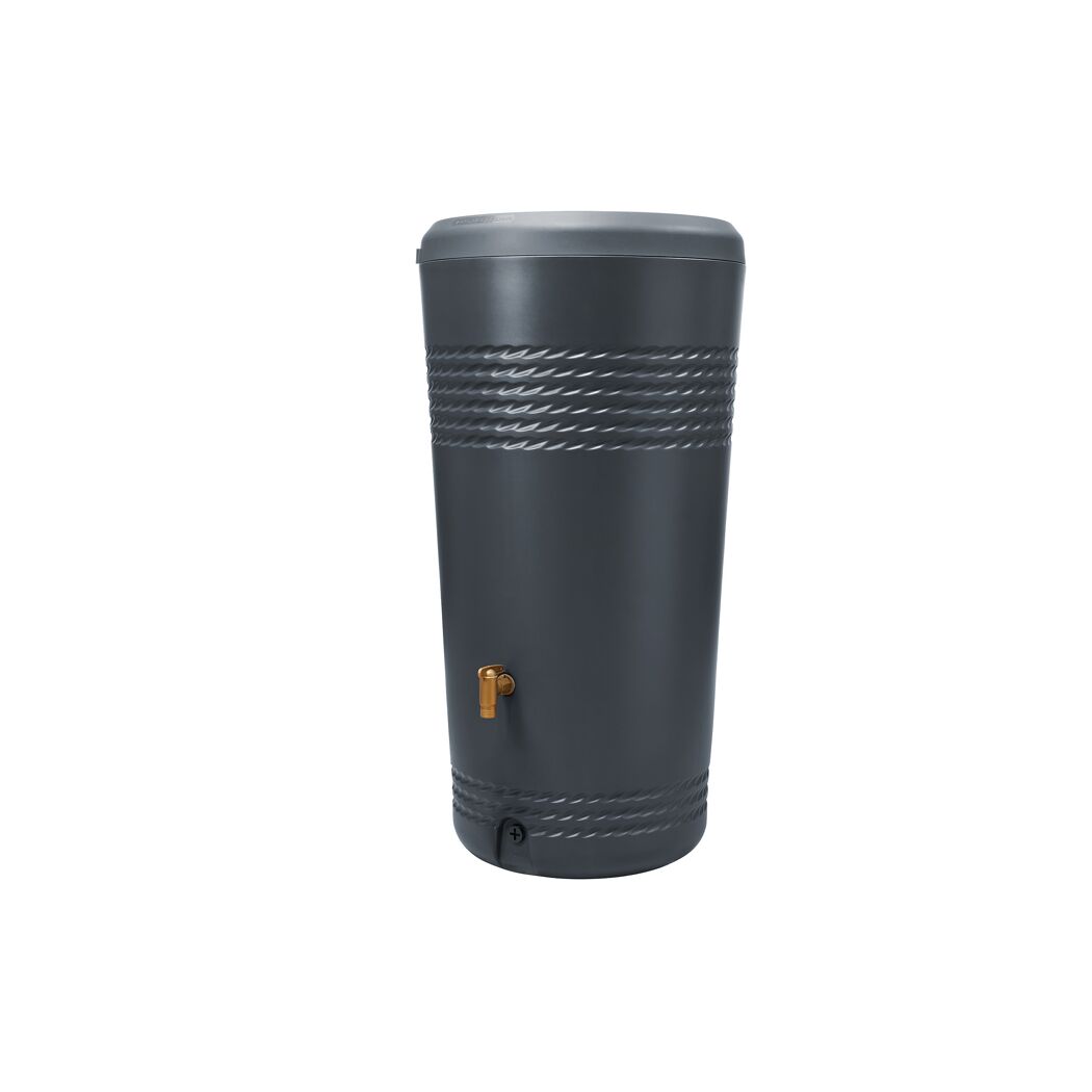 Regentonne 2in1 'Milo' graphite grey 230 l inklusive Pflanzschale