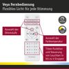 Weiße Fernbedienung Veya mit Funktionsdetails