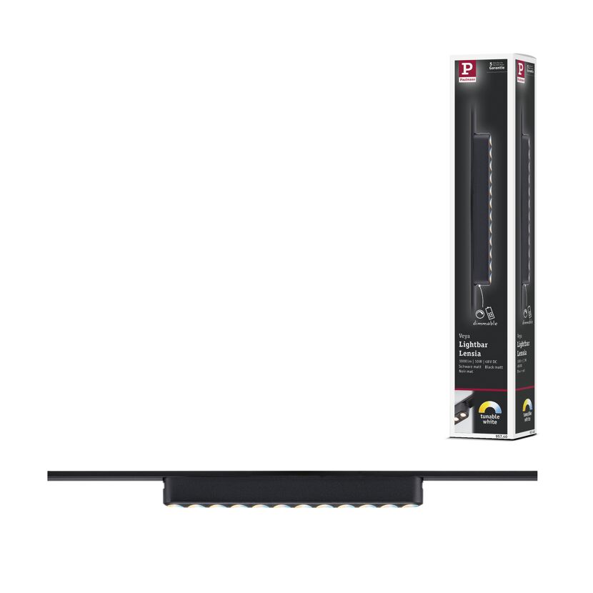 LED-Lightbar 'Veya Lensia' mattschwarz 2700 K 10 W 550 lm
