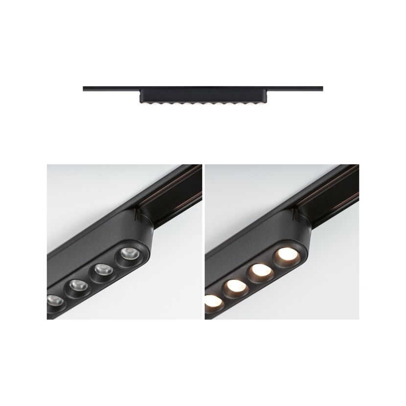 LED-Lightbar 'Veya Lensia' mattschwarz 2700 K 10 W 550 lm