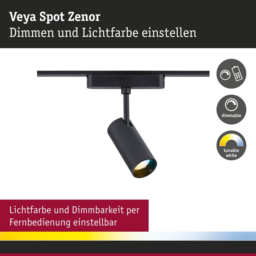 LED-Spotleuchte 'Veya Zenor' mattschwarz 2700 K 7,5 W 680 lm