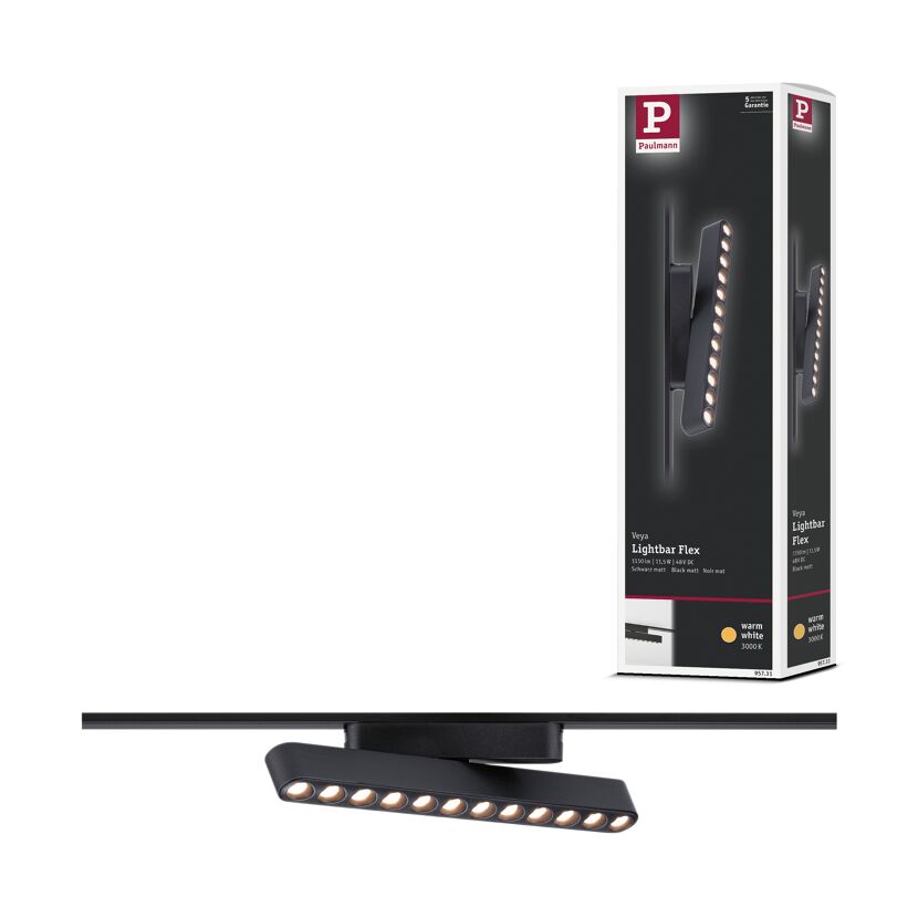 LED-Lightbar 'Veya Flex' mattschwarz 3000 K 11,5 W 800 lm