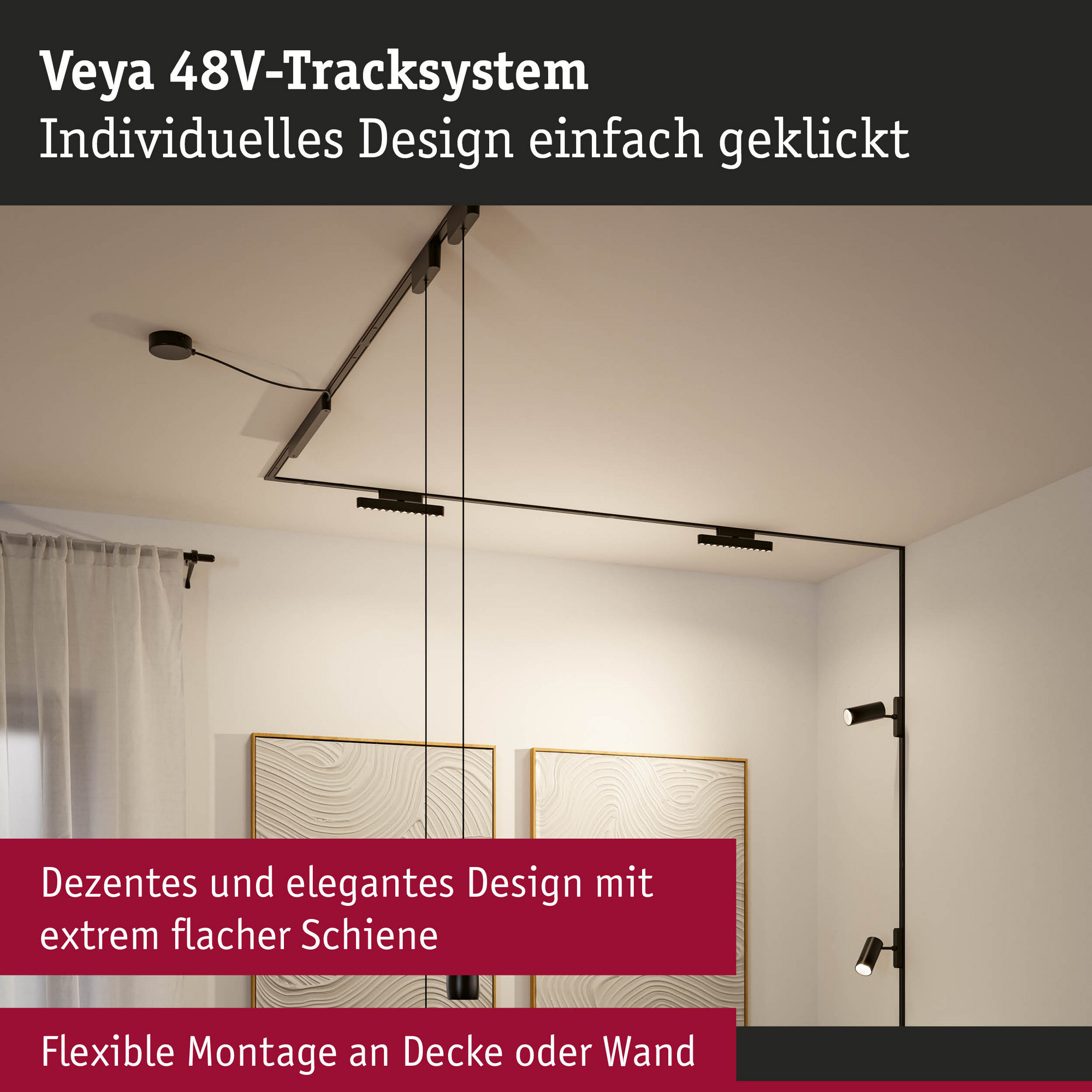 Smart-LED-Spotleuchte 'Veya Zenor' mattschwarz 3000 K 7,5 W 850 lm