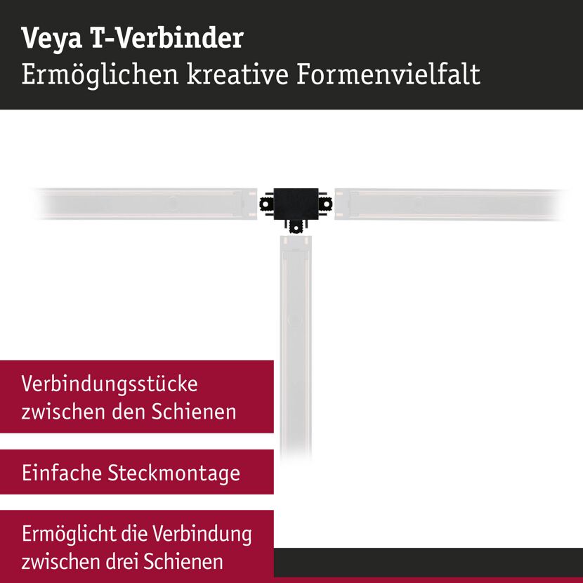 T-Verbinder 'Veya' schwarz
