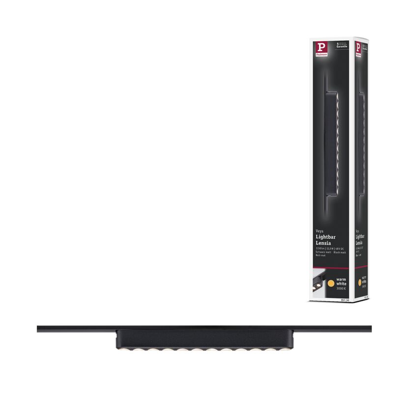LED-Lightbar 'Veya Lensia' mattschwarz 3000 K 11,5 W 800 lm