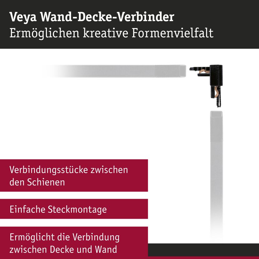 Wand-Decken-Verbinder 'Veya' schwarz