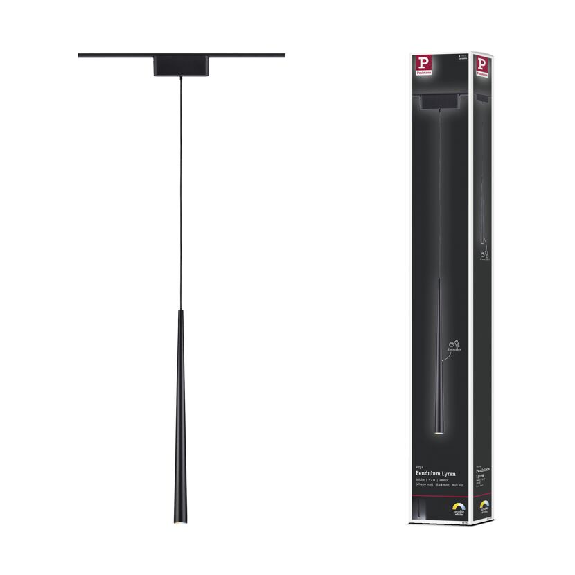 LED-Pendelleuchte 'Veya Lyren' mattschwarz 2700 K 5,2 W 350 lm