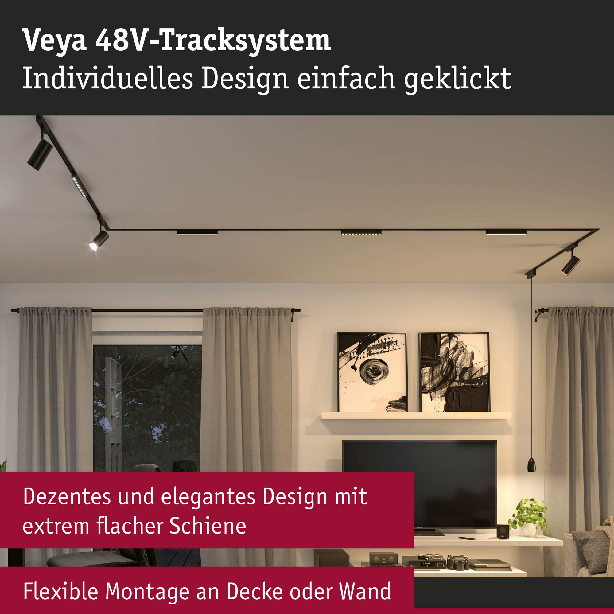 Smart-LED-Pendelleuchte 'Veya Lyren' mattschwarz 2700 K 5,2 W 350 lm