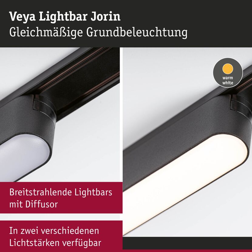 LED-Lightbar 'Veya Jorin' mattschwarz 3000 K 5 W 300 lm