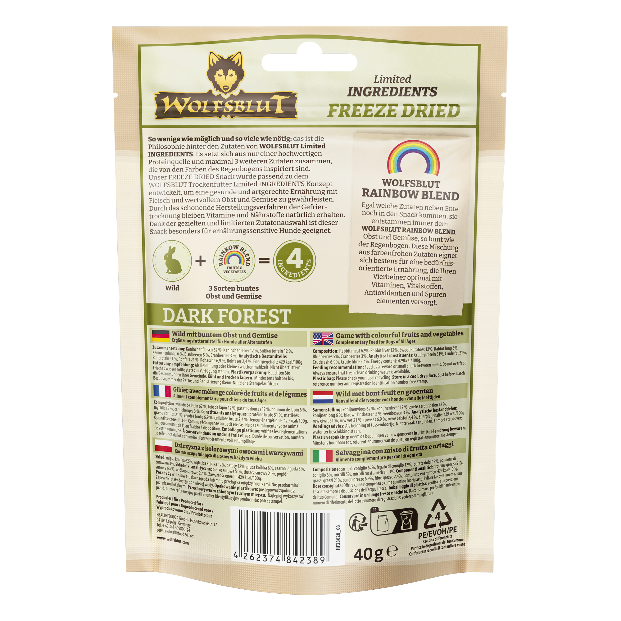 Hundesnack 'Limited Ingredients Freeze Dried Dark Forest' Alle 40 g