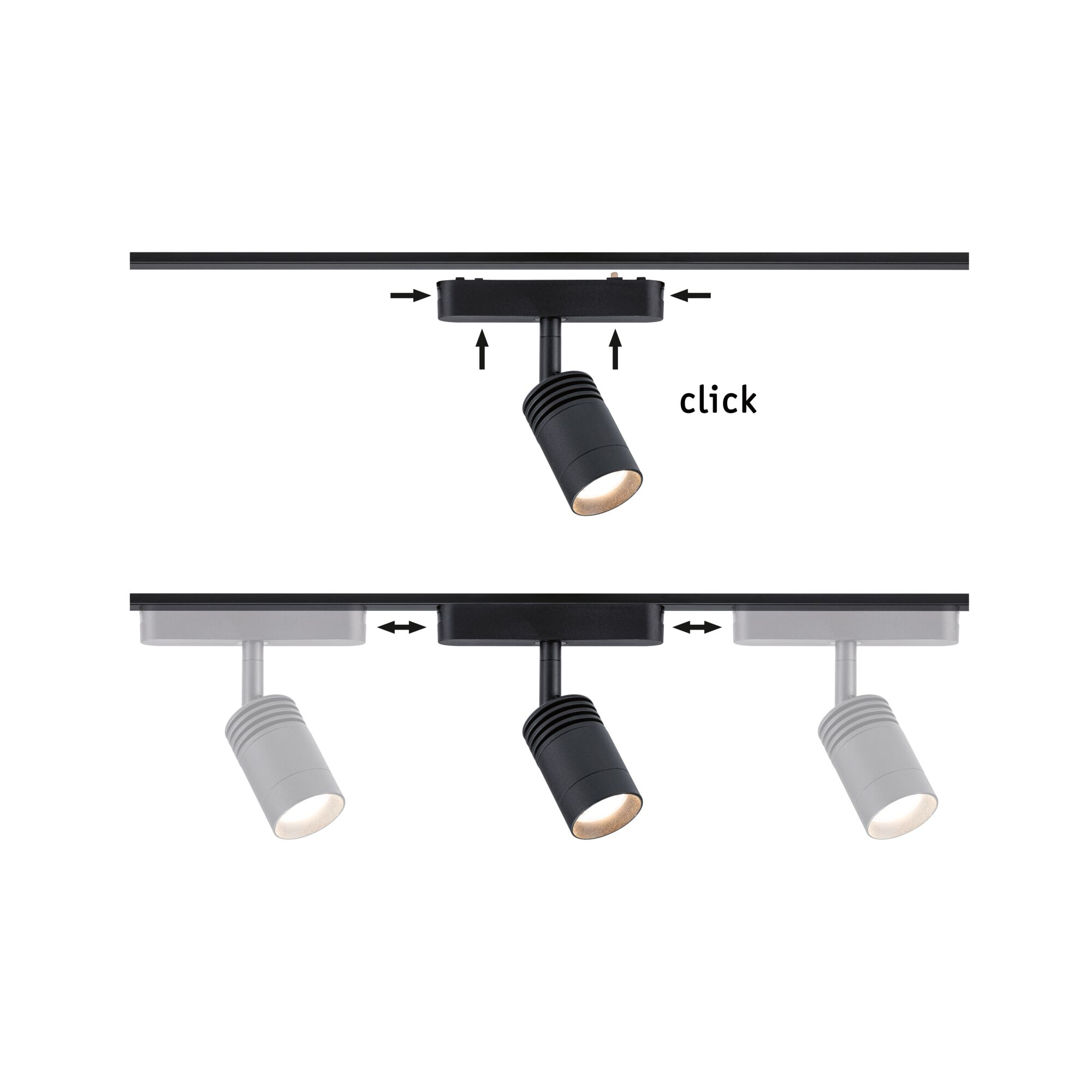 Smart-LED-Spotleuchte 'Veya Zoom' mattschwarz 3000 K 5 W 580 lm