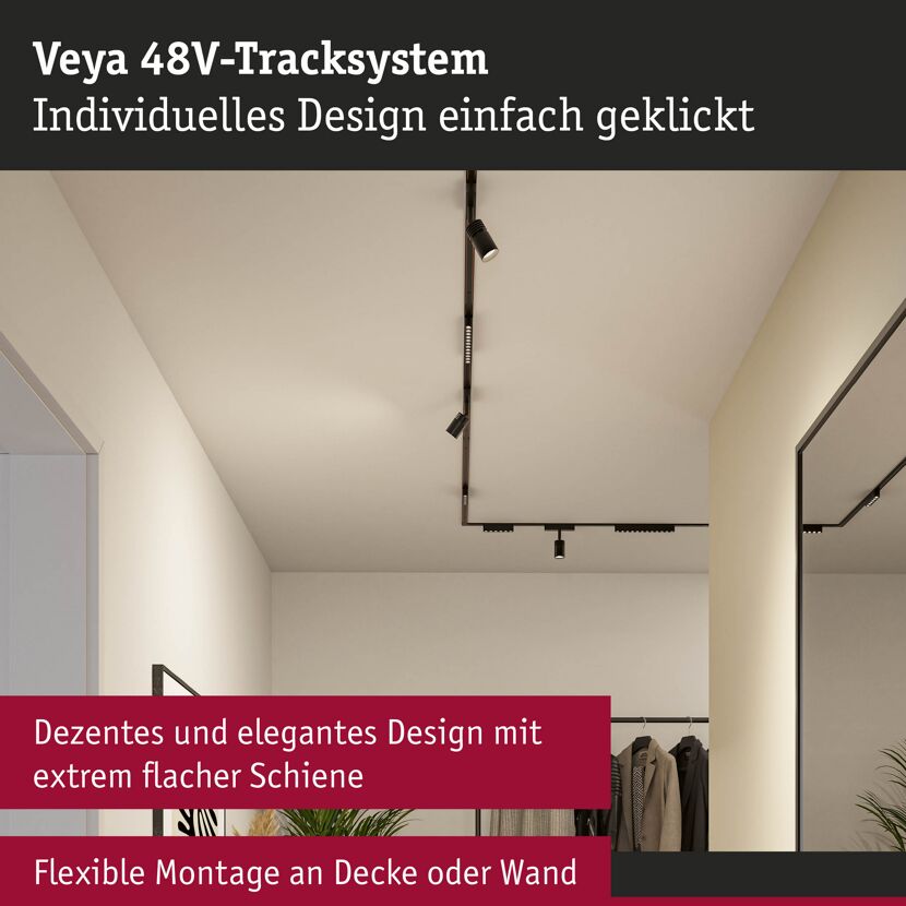 LED-Spotleuchte 'Veya Zoom' mattschwarz 3000 K 5 W 580 lm