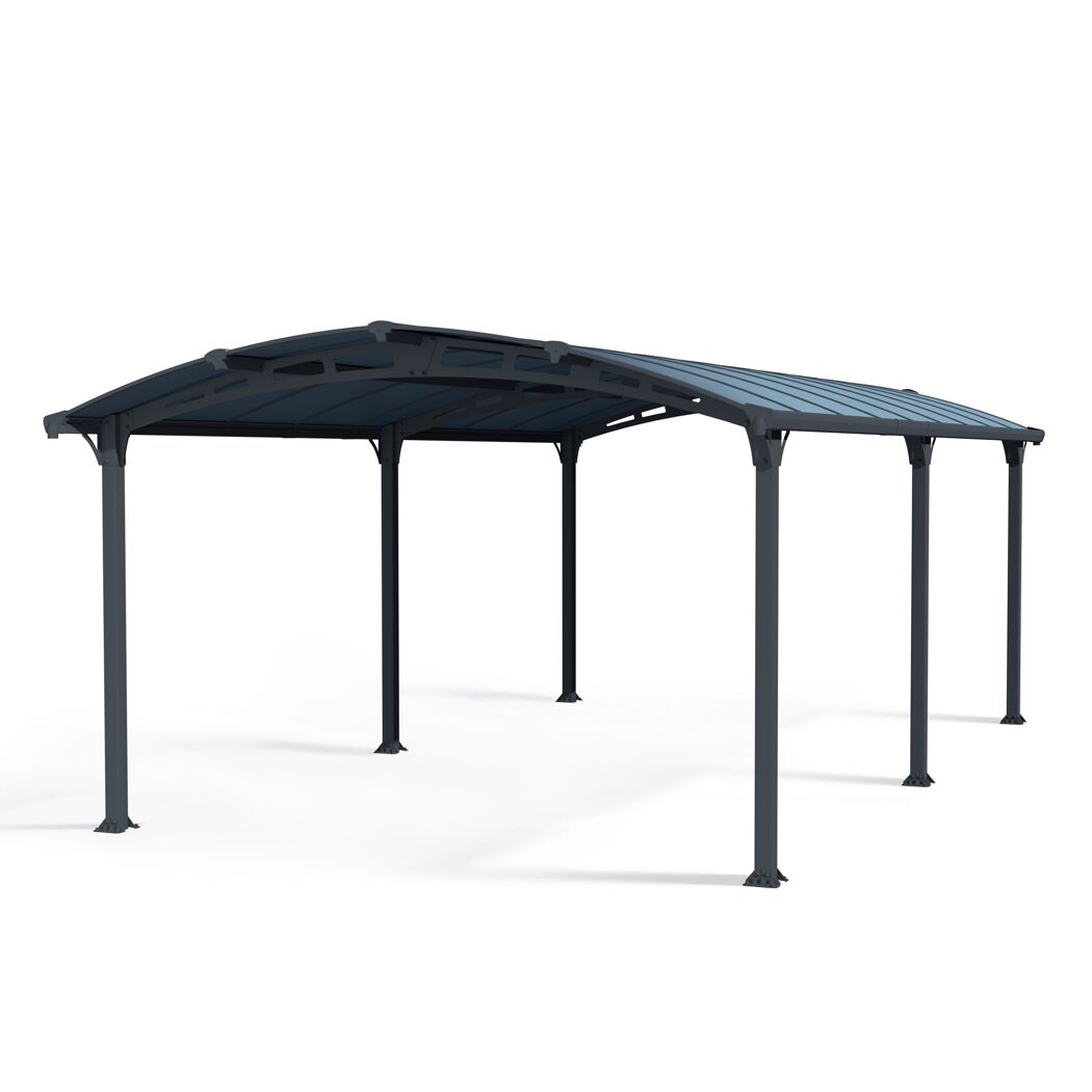 Einzelcarport 'Arcadia' anthrazit 359 x 649 cm Polycarbonat grau