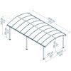 Einzelcarport 'Arcadia' anthrazit 359 x 649 cm Polycarbonat grau