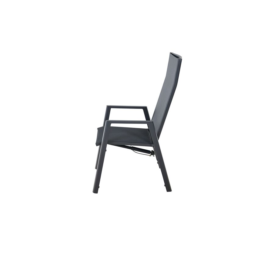 Gartenstuhl 'Bologna' Aluminium anthrazit 56,5 x 77 x 77 cm