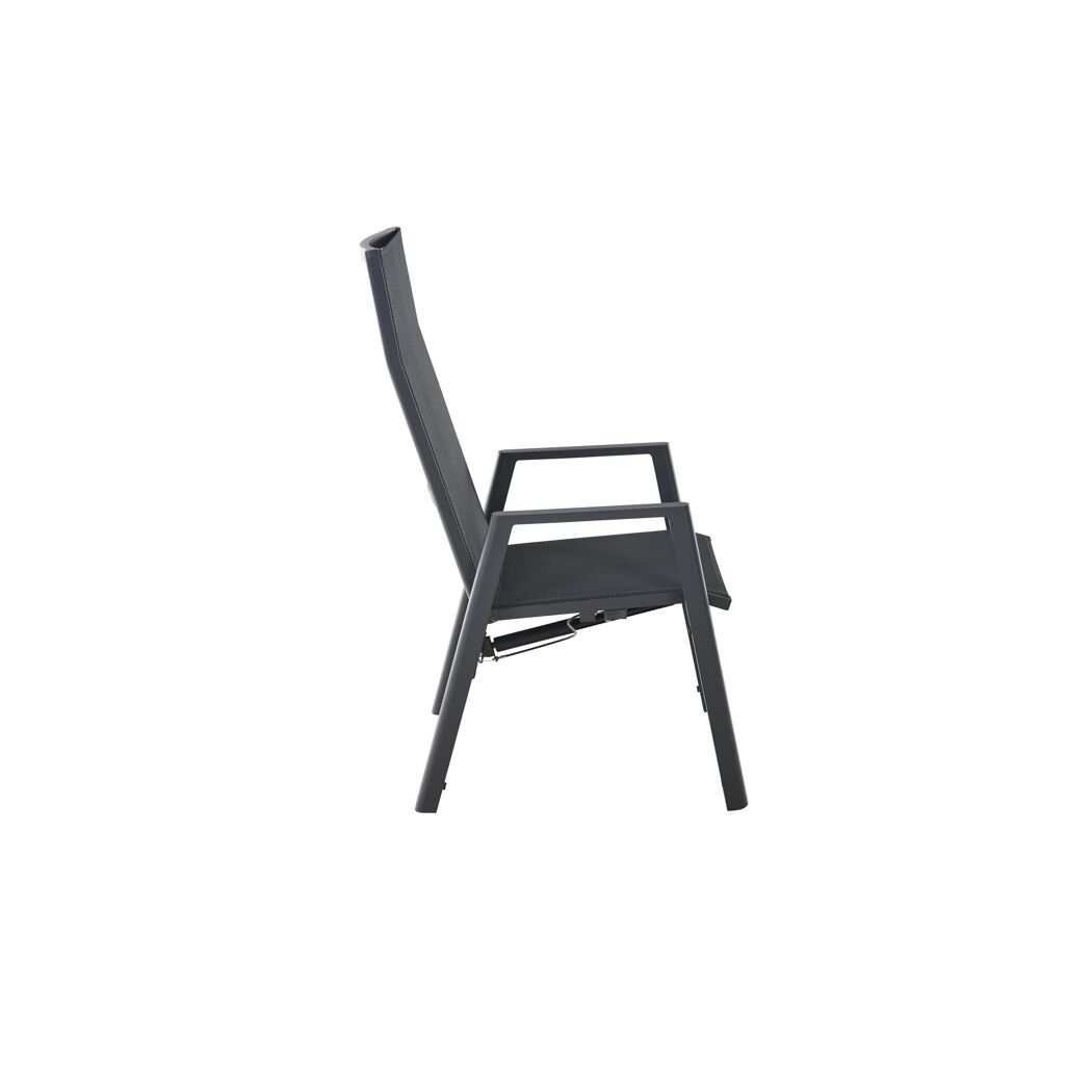 Gartenstuhl 'Bologna' Aluminium anthrazit 56,5 x 77 x 77 cm