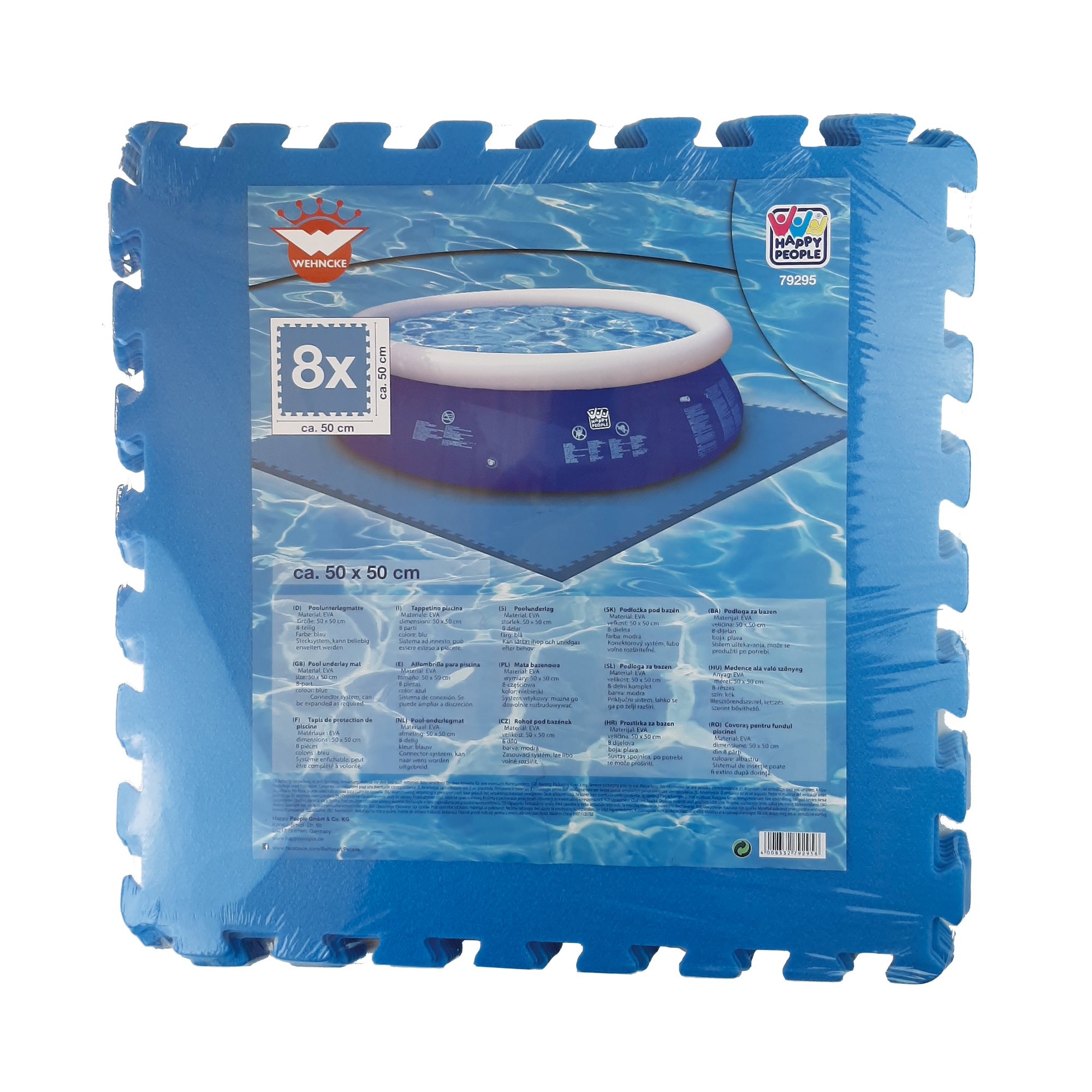 Bodenschutzmatte für Pools 9-teilig Größe je 50 x 0,4 x 50 cm