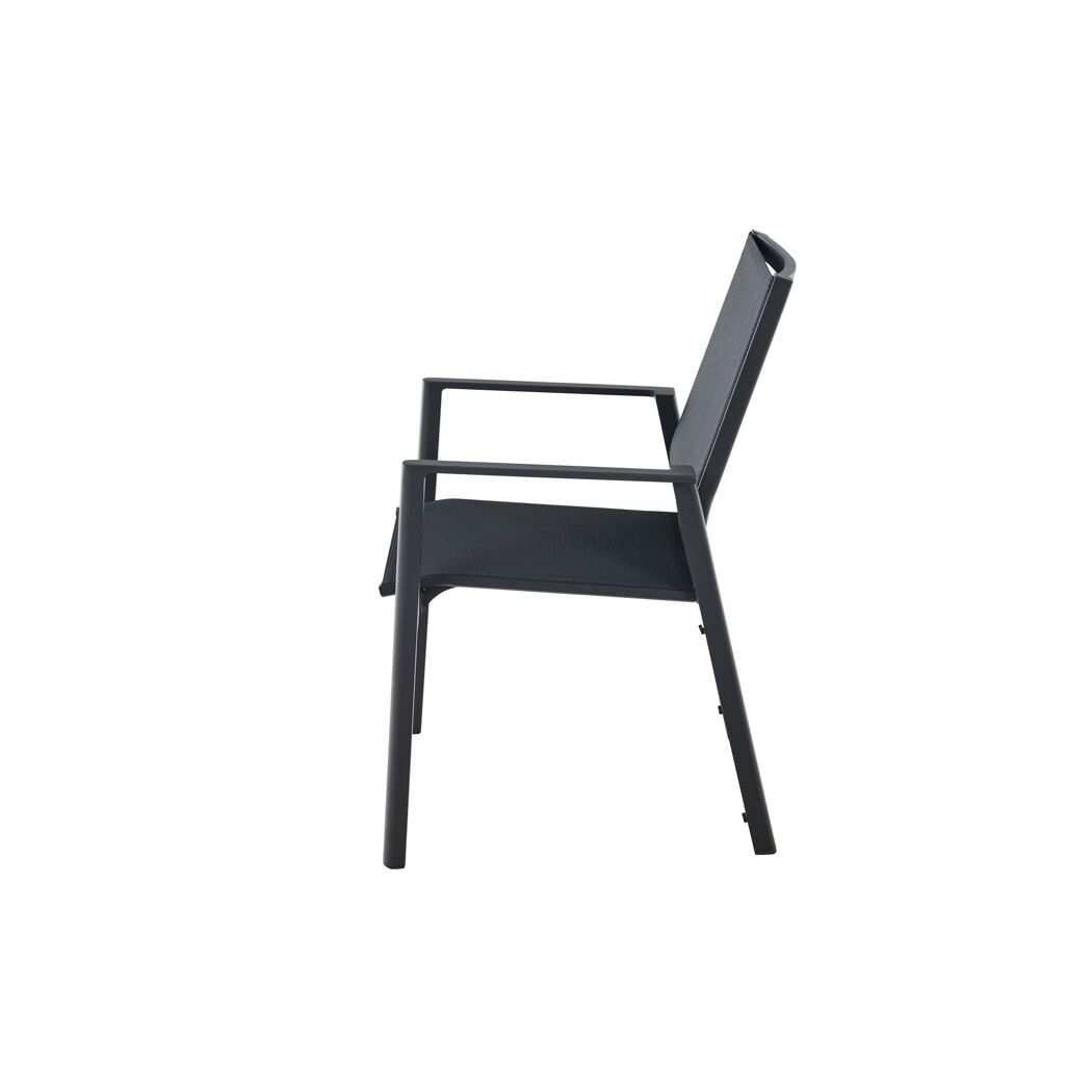 Gartenstuhl 'Bologna' stapelbar Aluminium anthrazit 57 x 65 x 65 cm