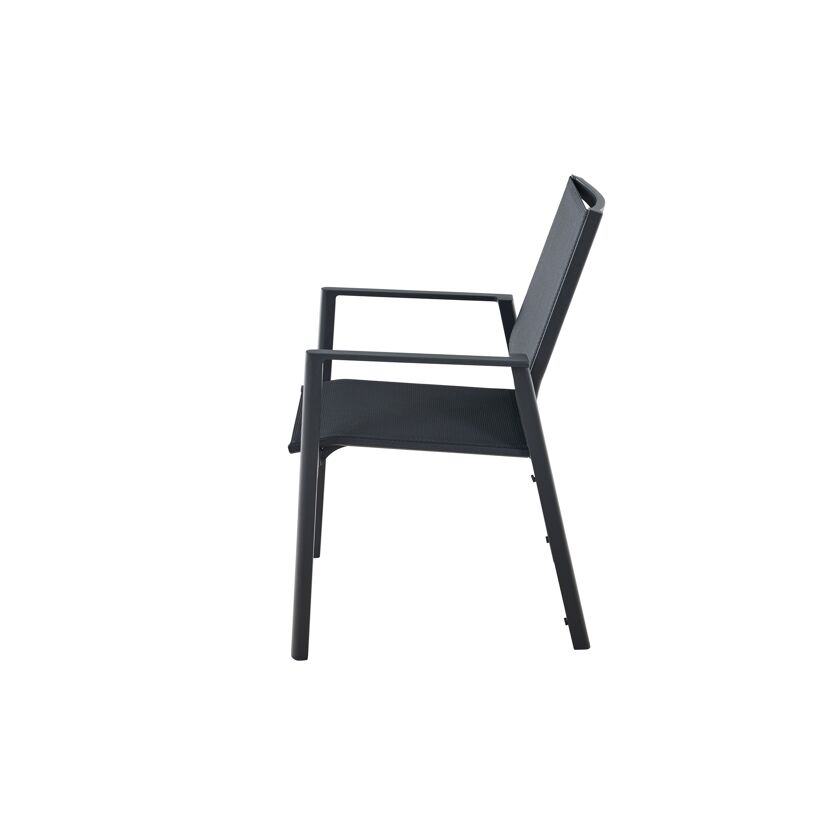 Gartenstuhl 'Bologna' stapelbar Aluminium anthrazit 57 x 65 x 65 cm