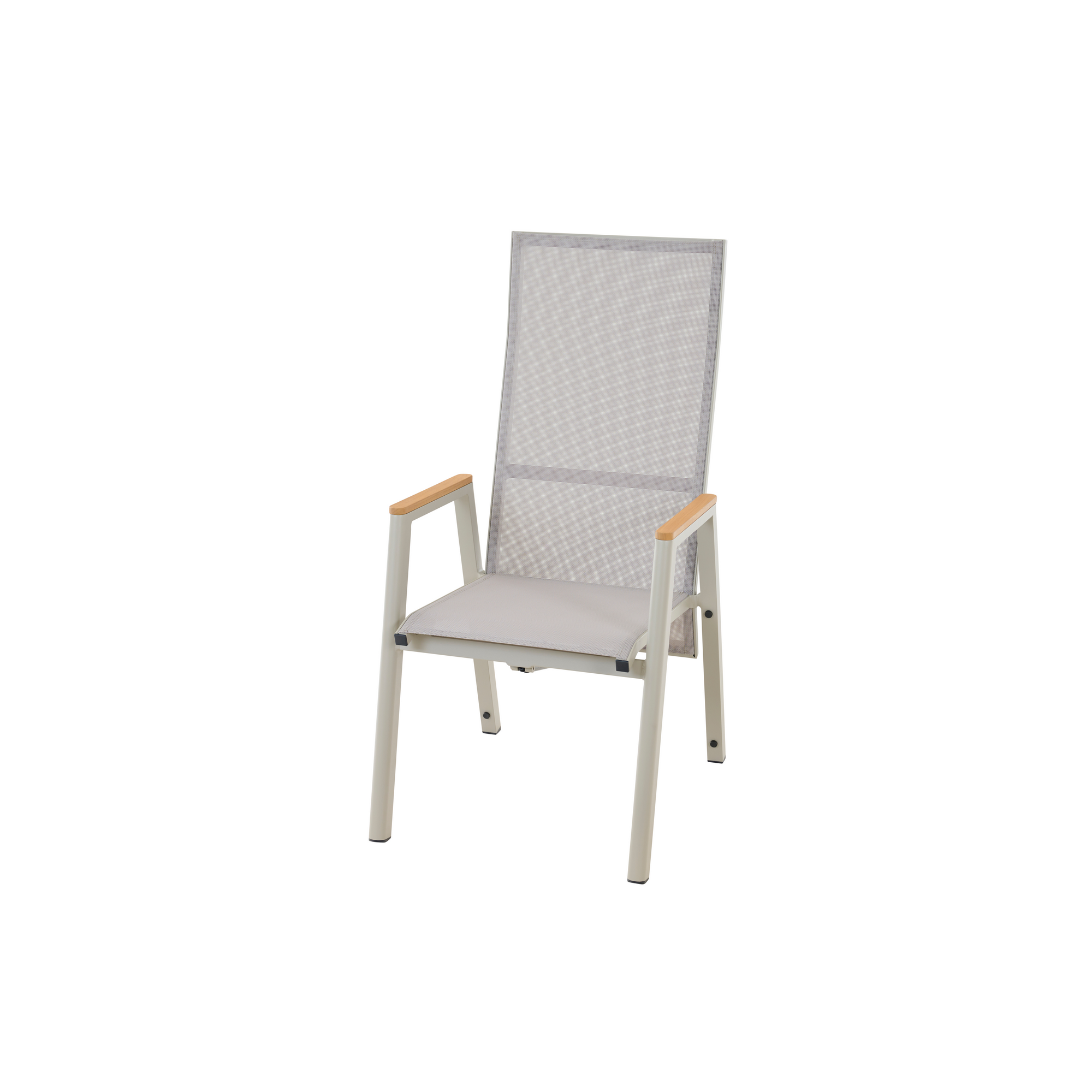 Move Sessel 'Bologna' matt seidengrau, Ranotex® taupe-grey + Teakarmlehne 54 x 77 x 77 cm