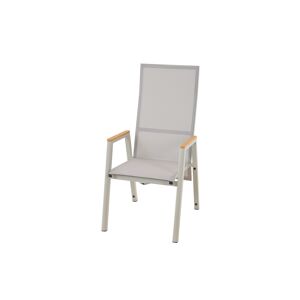 Move Sessel 'Bologna' matt seidengrau, Ranotex® taupe-grey + Teakarmlehne 54 x 77 x 77 cm