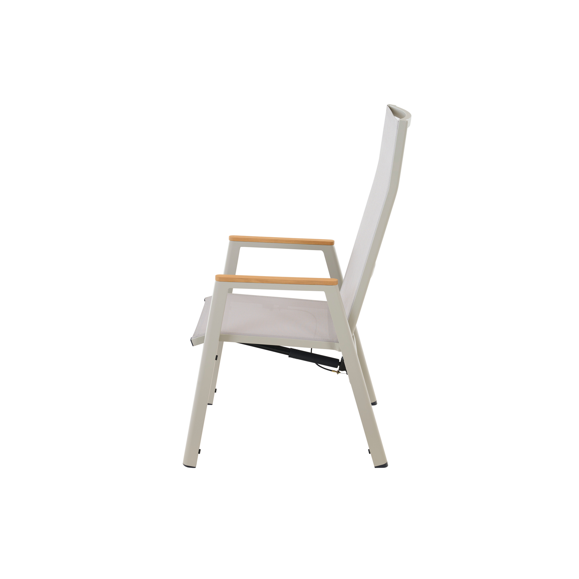 Move Sessel 'Bologna' matt seidengrau, Ranotex® taupe-grey + Teakarmlehne 54 x 77 x 77 cm