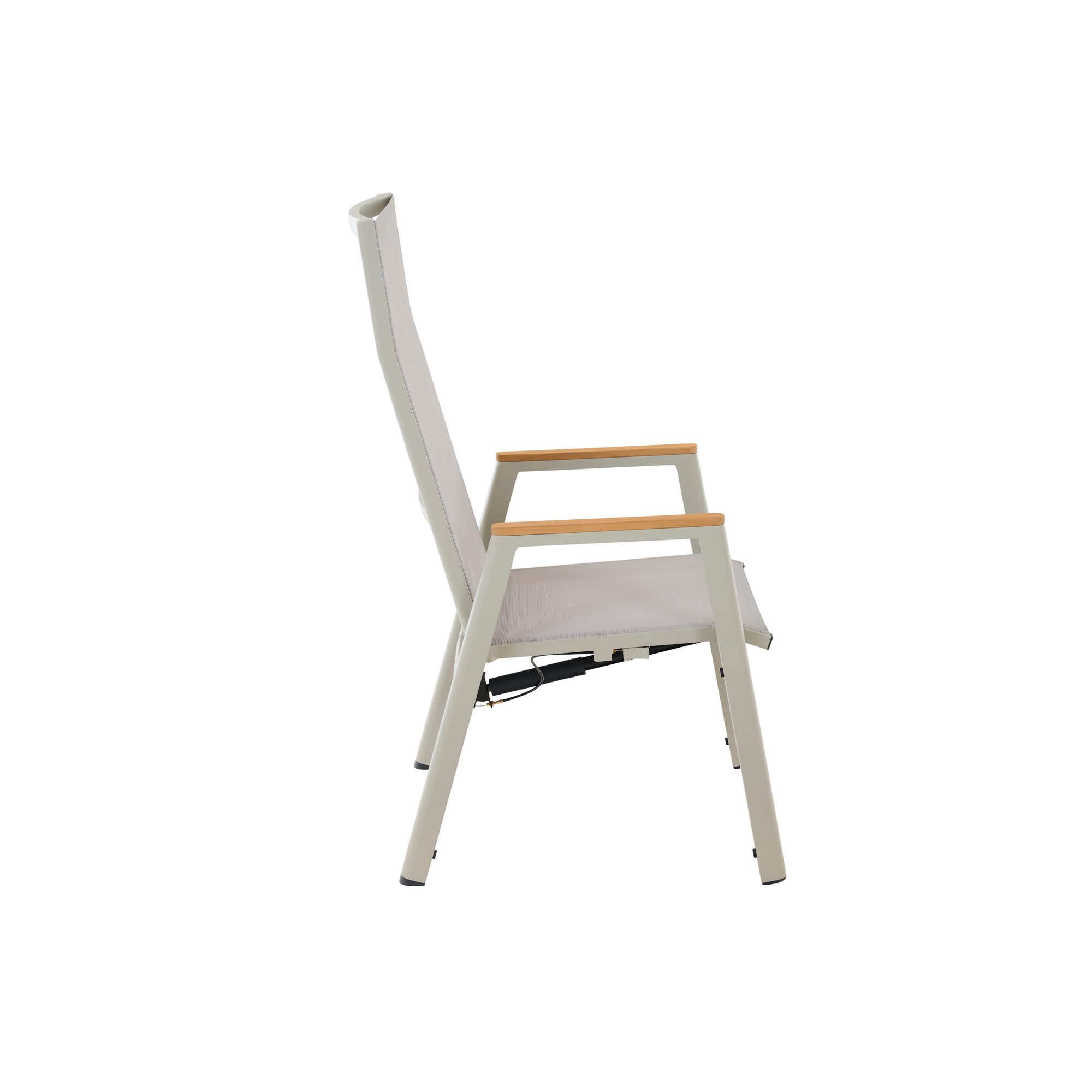 Move Sessel 'Bologna' matt seidengrau, Ranotex® taupe-grey + Teakarmlehne 54 x 77 x 77 cm