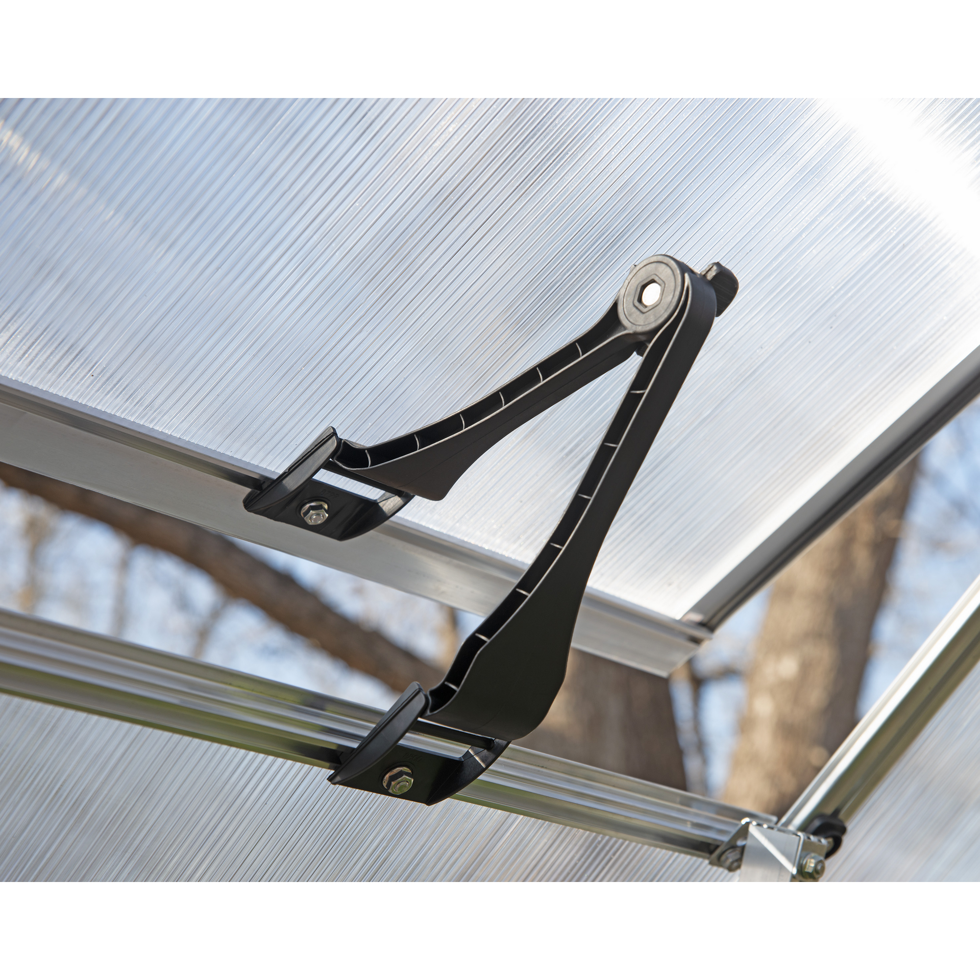 Gewächshaus 'Essence' 244 x 367 cm mit 4 mm Hohlkammerplatten silbern