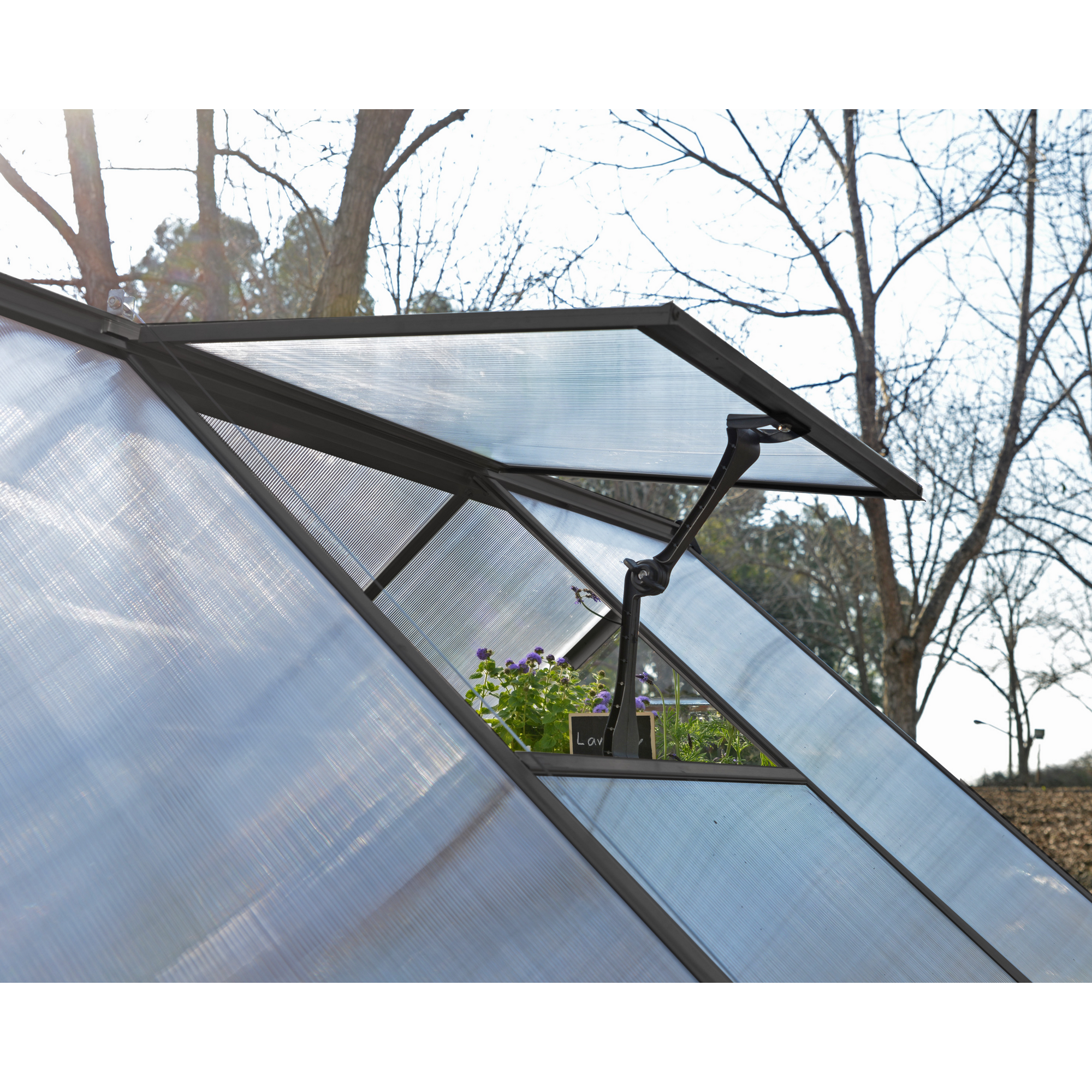 Gewächshaus 'Balance' 244 x 247 cm mit 4 mm Hohlkammerplatten grau