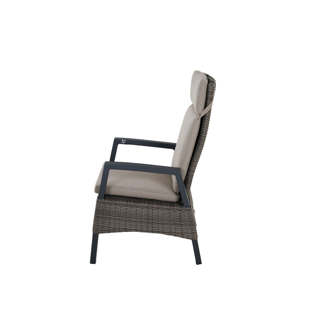 Gartensessel 'Taranto' Aluminium taupe 61 x 74 x 74 cm