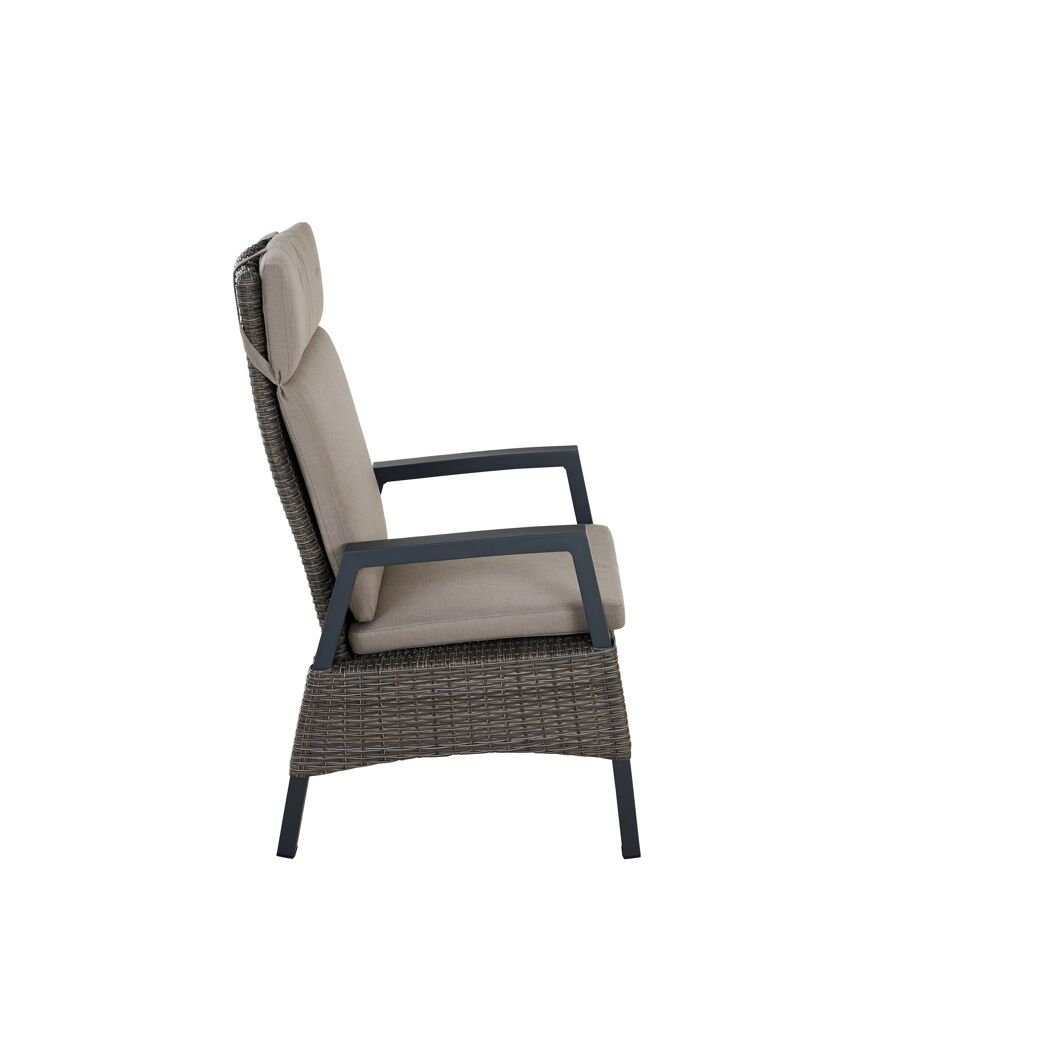 Gartensessel 'Taranto' Aluminium taupe 61 x 74 x 74 cm