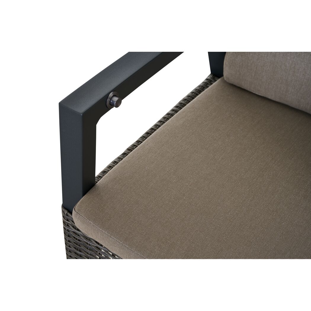 Gartensessel 'Taranto' Aluminium taupe 61 x 74 x 74 cm