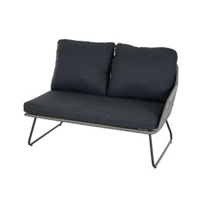 Loungebank 'Kansas' Armlehne links matt anthrazit/grau 127 x 75 x 75 cm