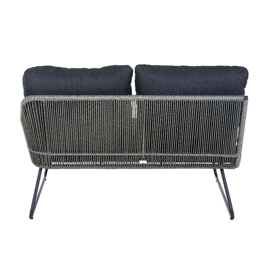 Loungebank 'Kansas' Armlehne links matt anthrazit/grau 127 x 75 x 75 cm