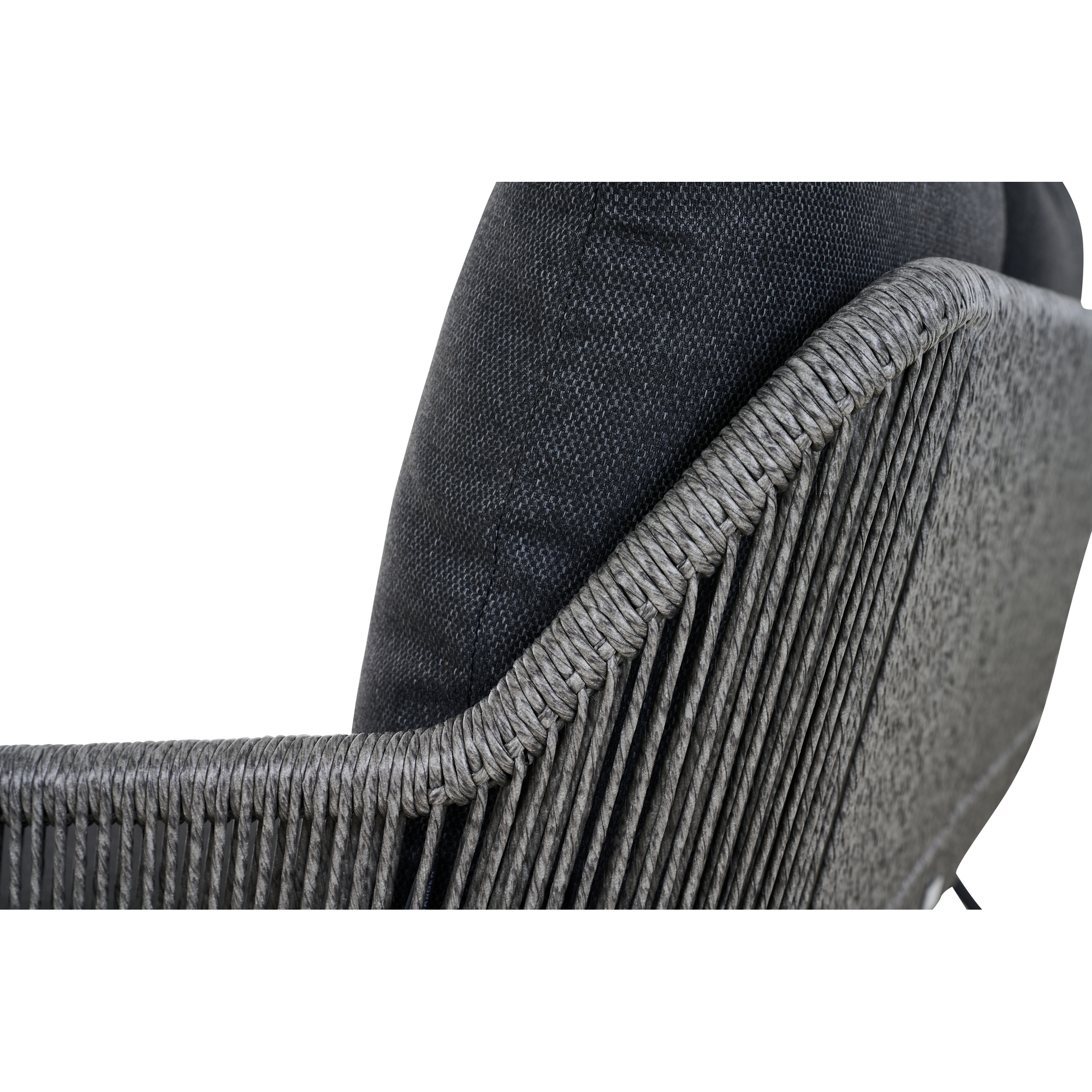 Loungebank 'Kansas' Armlehne links matt anthrazit/grau 127 x 75 x 75 cm