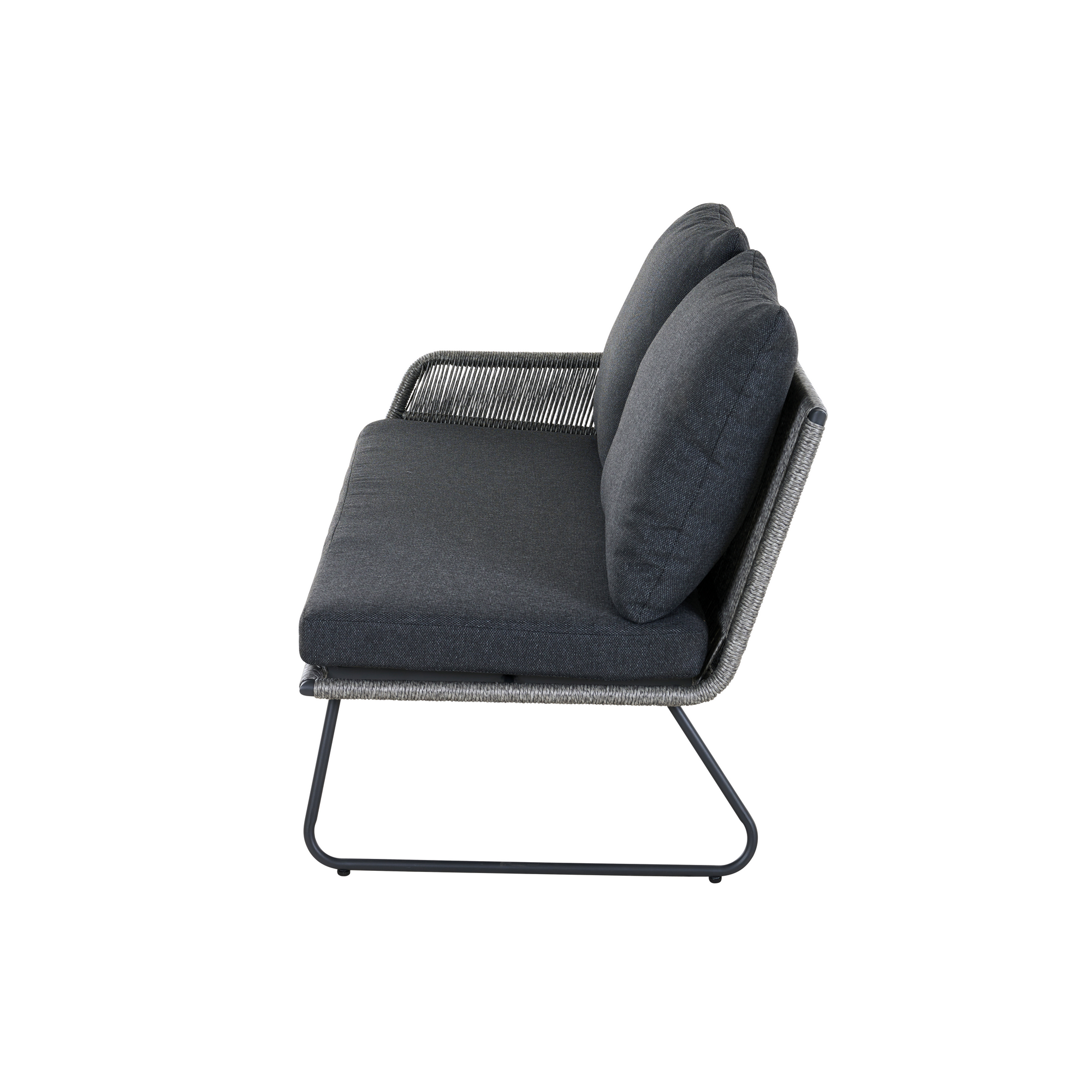 Loungebank 'Kansas' Armlehne rechts matt anthrazit/grau 127 x 75 x 75 cm